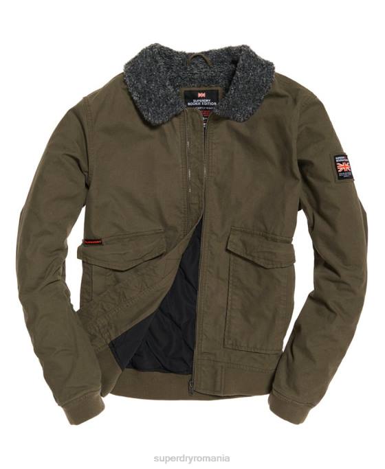 Superdry rookie winter aviator jachetă bomber îmbrăcăminte verde bărbați JX0Z4706
