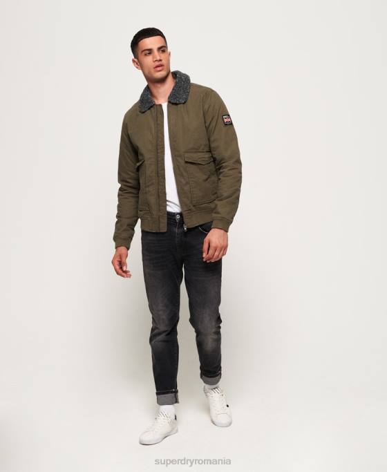 Superdry rookie winter aviator jachetă bomber îmbrăcăminte verde bărbați JX0Z4706