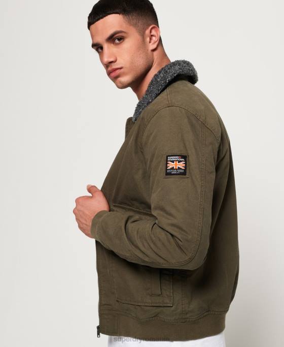 Superdry rookie winter aviator jachetă bomber îmbrăcăminte verde bărbați JX0Z4706