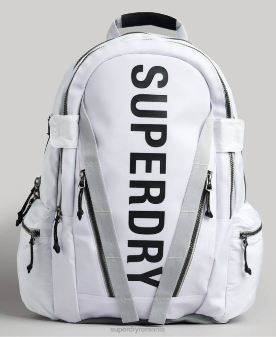 Superdry rucsac grafic cu prelată de munte accesorii alb bărbați JX0Z1610