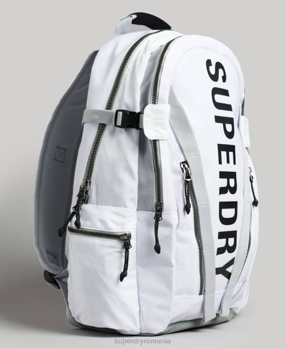 Superdry rucsac grafic cu prelată de munte accesorii alb bărbați JX0Z1610