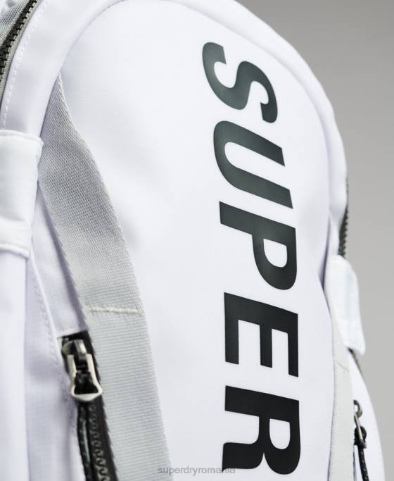 Superdry rucsac grafic cu prelată de munte accesorii alb bărbați JX0Z1610