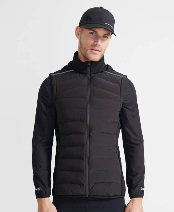 Superdry rulați gilet adaptabil îmbrăcăminte negru bărbați JX0Z4609