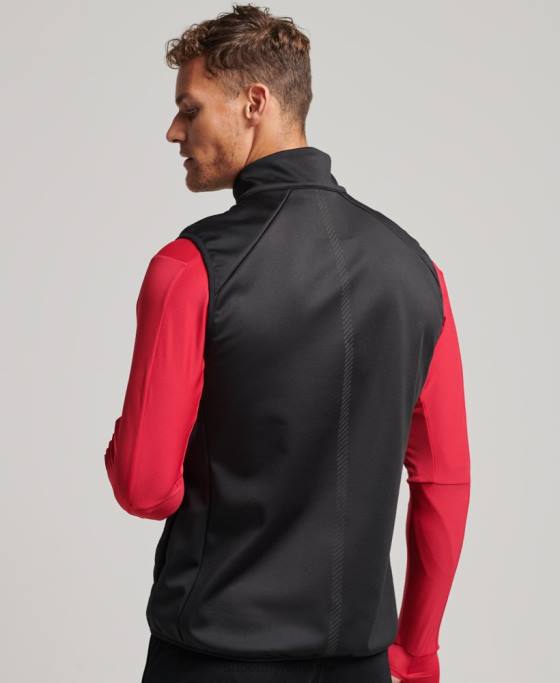 Superdry rulați gilet căptușit hibrid îmbrăcăminte negru bărbați JX0Z1133