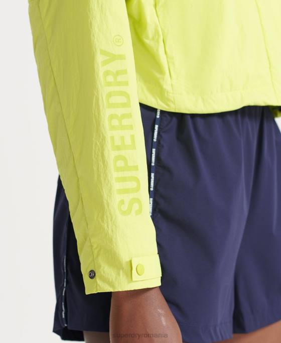 Superdry rulați haină tăiată rezistentă la intemperii îmbrăcăminte galben femei JX0Z5544