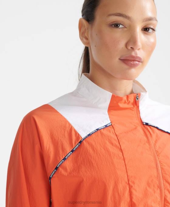 Superdry rulați haină tăiată rezistentă la intemperii îmbrăcăminte portocale femei JX0Z5594