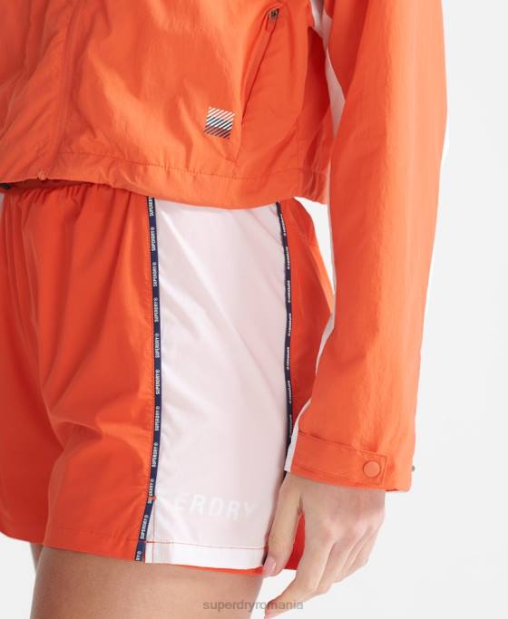 Superdry rulați haină tăiată rezistentă la intemperii îmbrăcăminte portocale femei JX0Z5594