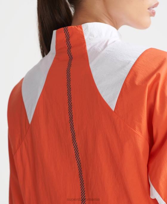 Superdry rulați haină tăiată rezistentă la intemperii îmbrăcăminte portocale femei JX0Z5594