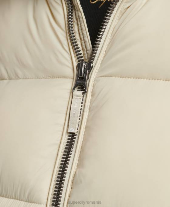 Superdry sacou decupat fuji cu glugă îmbrăcăminte bej femei JX0Z3804