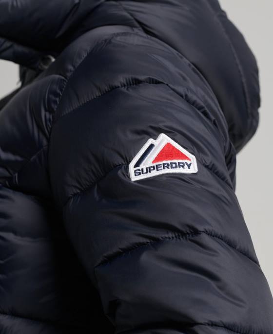 Superdry sacou decupat fuji cu glugă îmbrăcăminte marina femei JX0Z3803