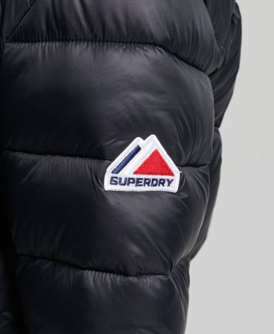 Superdry sacou decupat fuji cu glugă îmbrăcăminte negru femei JX0Z3826