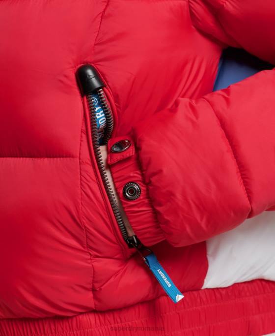 Superdry sacou decupat fuji cu glugă îmbrăcăminte roșu femei JX0Z5525