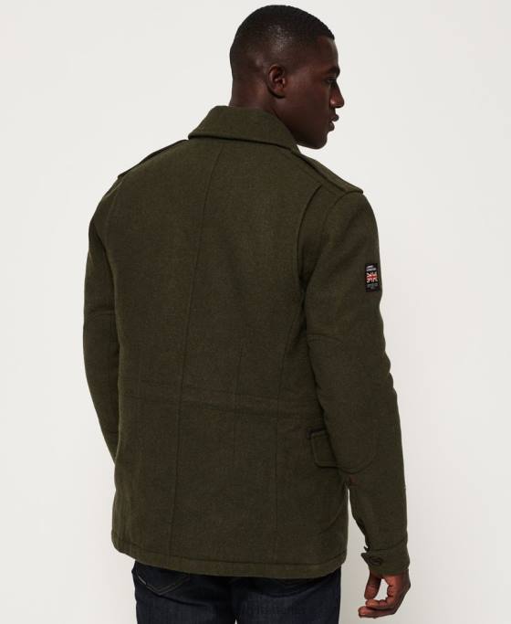 Superdry sacou tito din lana cu patru buzunare îmbrăcăminte verde bărbați JX0Z1203