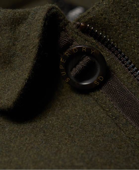 Superdry sacou tito din lana cu patru buzunare îmbrăcăminte verde bărbați JX0Z1203