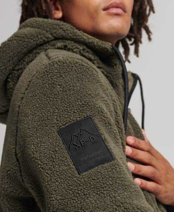 Superdry sacou xpd hybrid borg îmbrăcăminte kaki bărbați JX0Z5005