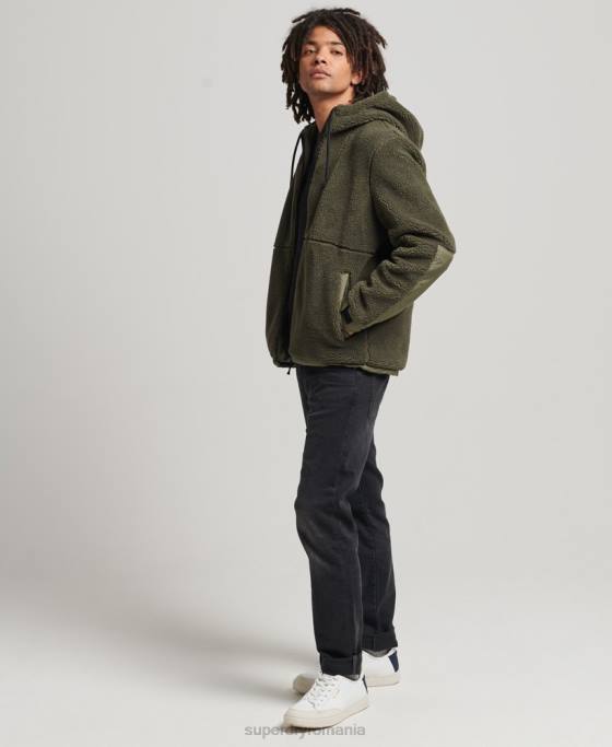 Superdry sacou xpd hybrid borg îmbrăcăminte kaki bărbați JX0Z5005