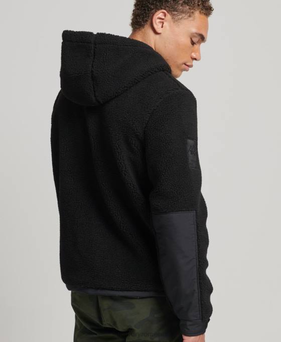 Superdry sacou xpd hybrid borg îmbrăcăminte negru bărbați JX0Z5002