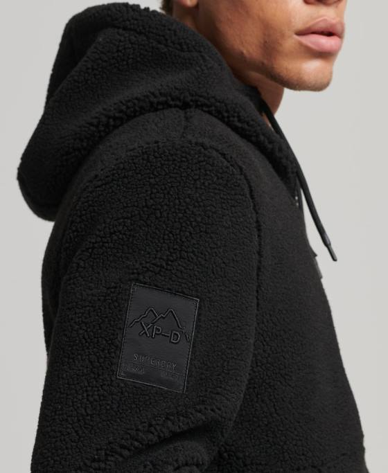 Superdry sacou xpd hybrid borg îmbrăcăminte negru bărbați JX0Z5002