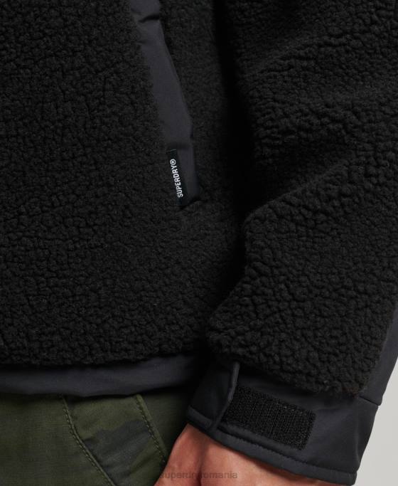 Superdry sacou xpd hybrid borg îmbrăcăminte negru bărbați JX0Z5002