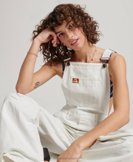 Superdry salopete de dulgher de epocă îmbrăcăminte cremă femei JX0Z4096