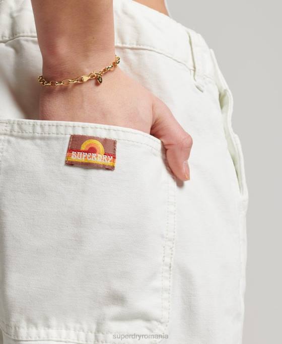 Superdry salopete de dulgher de epocă îmbrăcăminte cremă femei JX0Z4096