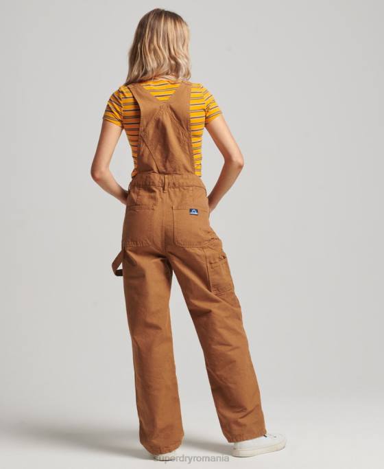 Superdry salopete de dulgher de epocă îmbrăcăminte maro femei JX0Z4094