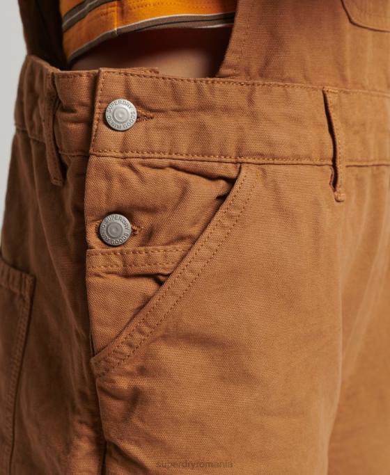 Superdry salopete de dulgher de epocă îmbrăcăminte maro femei JX0Z4094
