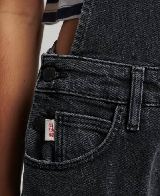 Superdry salopete slim conice îmbrăcăminte negru femei JX0Z4106