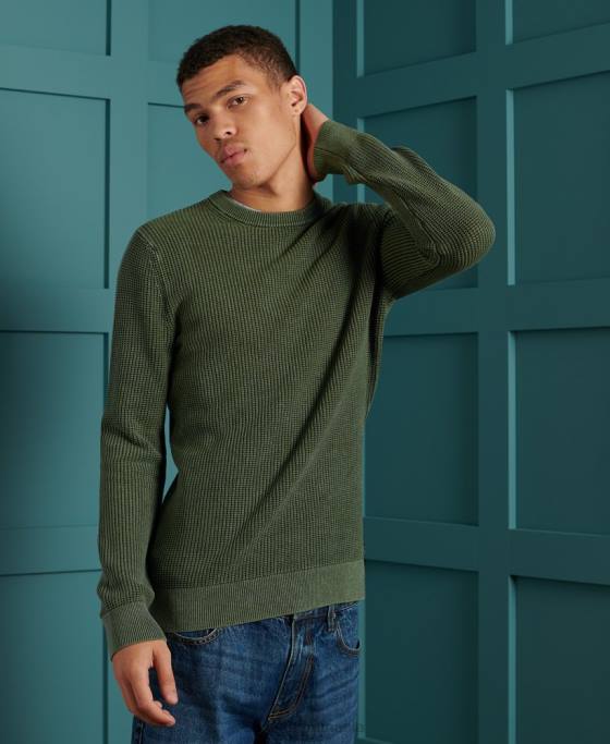 Superdry salopetă academy cu textură vopsită îmbrăcăminte verde bărbați JX0Z5346