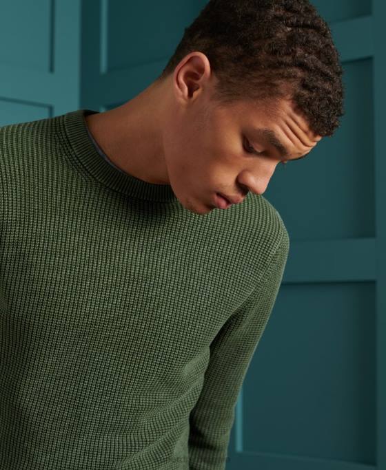 Superdry salopetă academy cu textură vopsită îmbrăcăminte verde bărbați JX0Z5346