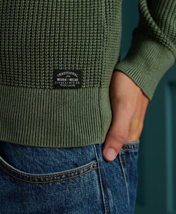 Superdry salopetă academy cu textură vopsită îmbrăcăminte verde bărbați JX0Z5346