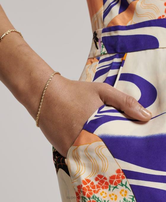 Superdry salopetă vintage țesătă îmbrăcăminte albastru femei JX0Z2169