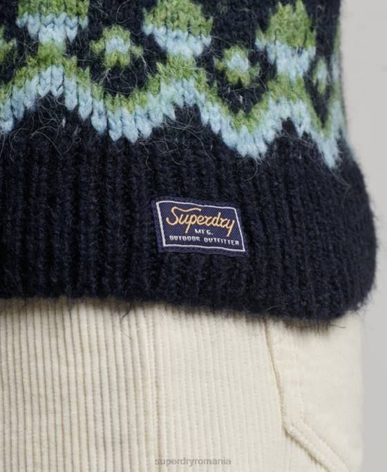 Superdry salopetă zbârcită îmbrăcăminte marina femei JX0Z4025