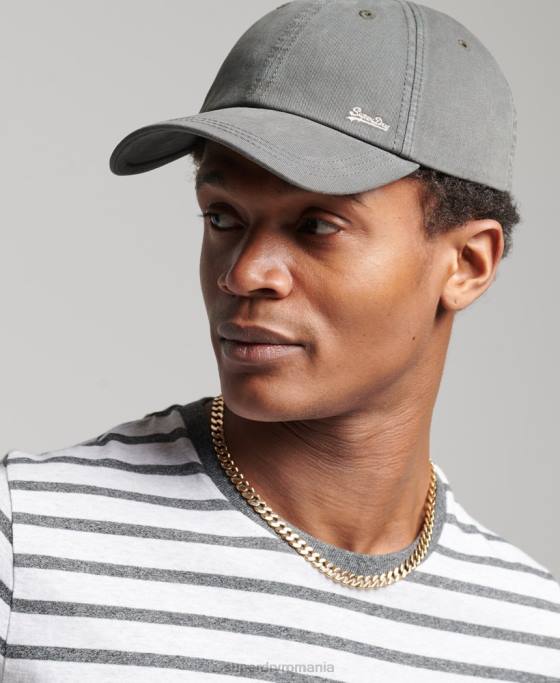 Superdry sapca brodata vintage accesorii gri inchis bărbați JX0Z1641