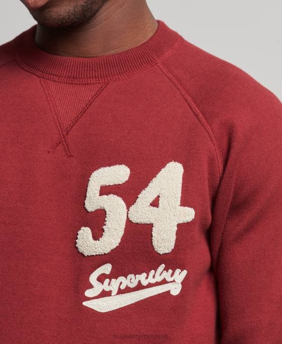 Superdry saritor de echipaj de varsity îmbrăcăminte roșu bărbați JX0Z1263