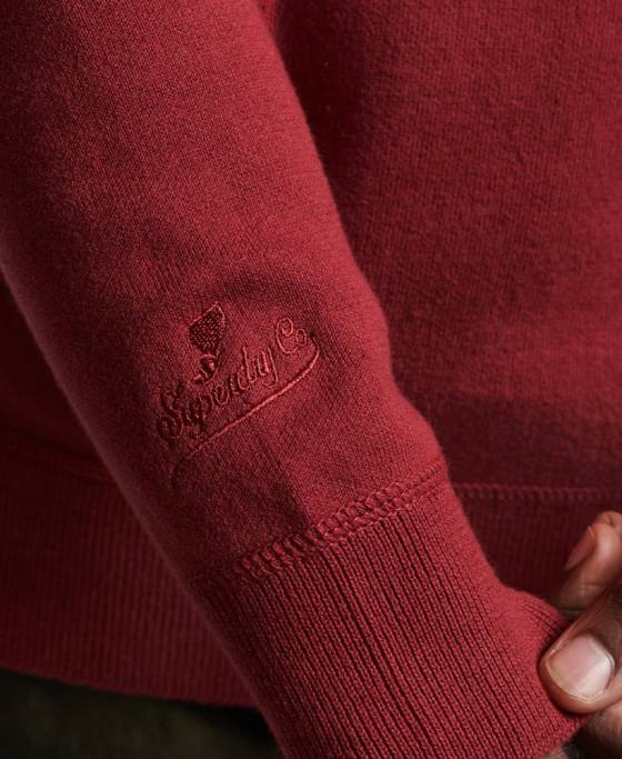 Superdry saritor de echipaj de varsity îmbrăcăminte roșu bărbați JX0Z1263