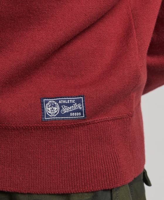 Superdry saritor de echipaj de varsity îmbrăcăminte roșu bărbați JX0Z1263