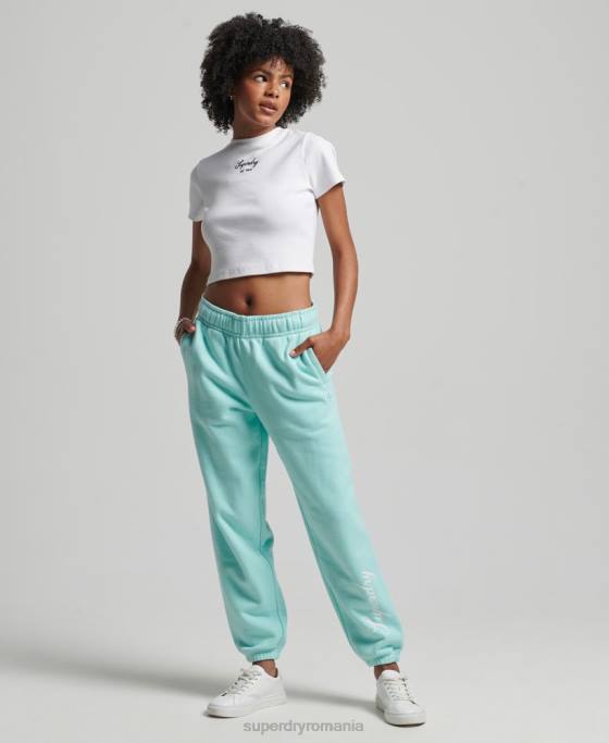 Superdry script grafic boyfriend joggeri îmbrăcăminte albastru femei JX0Z6591