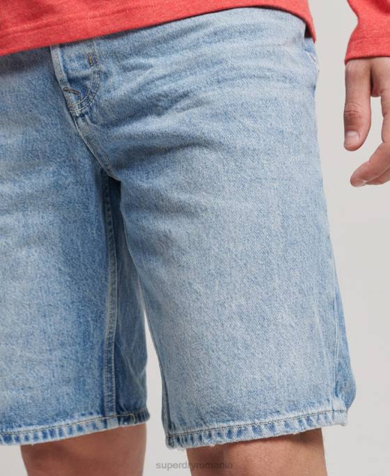 Superdry scurt vintage drept din bumbac organic îmbrăcăminte albastru bărbați JX0Z266