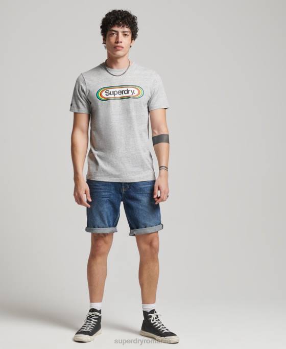 Superdry scurt vintage drept din bumbac organic îmbrăcăminte albastru inchis bărbați JX0Z273