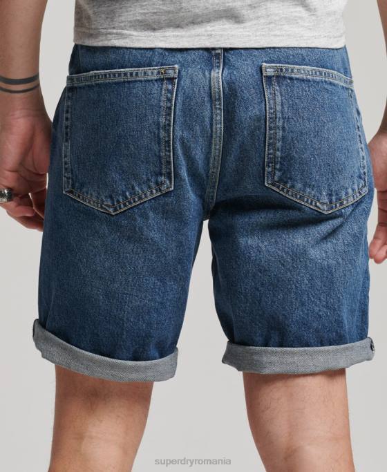 Superdry scurt vintage drept din bumbac organic îmbrăcăminte albastru inchis bărbați JX0Z273