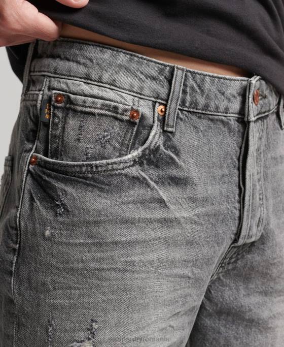 Superdry scurt vintage drept din bumbac organic îmbrăcăminte gri bărbați JX0Z278