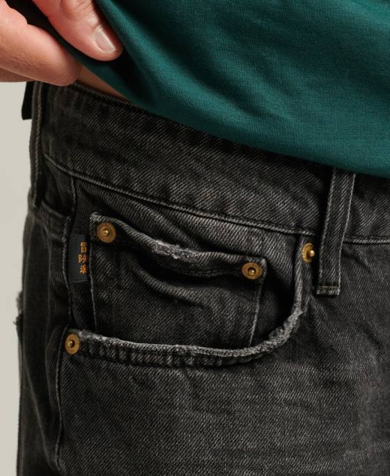 Superdry scurt vintage drept din bumbac organic îmbrăcăminte negru bărbați JX0Z280