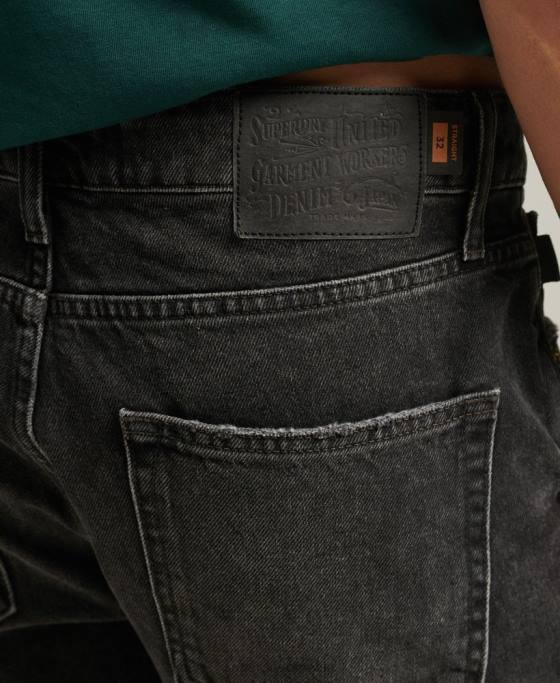 Superdry scurt vintage drept din bumbac organic îmbrăcăminte negru bărbați JX0Z280