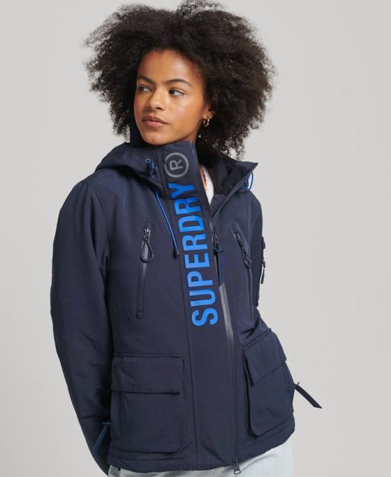 Superdry sd-breaker final cu glugă îmbrăcăminte marina femei JX0Z3664
