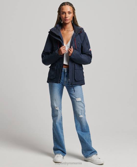 Superdry sd-breaker final cu glugă îmbrăcăminte marina femei JX0Z3738