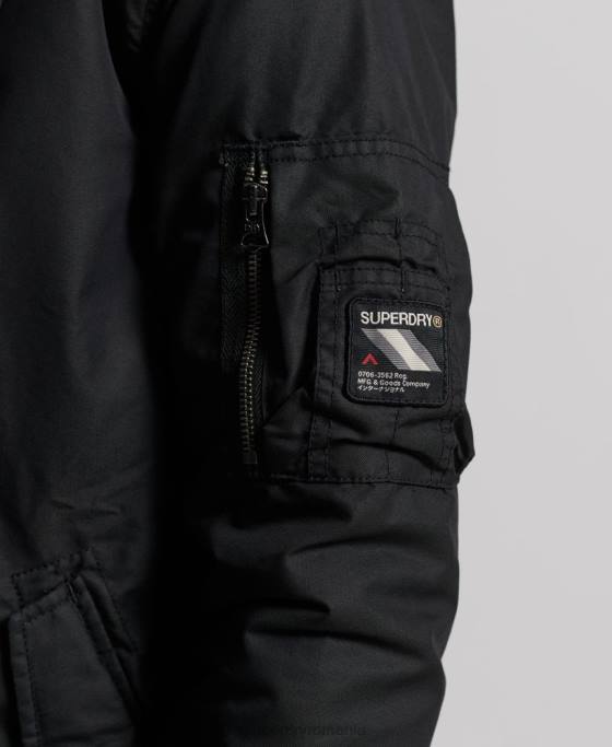 Superdry service parka cu garnituri din blană artificială îmbrăcăminte gri inchis bărbați JX0Z1171