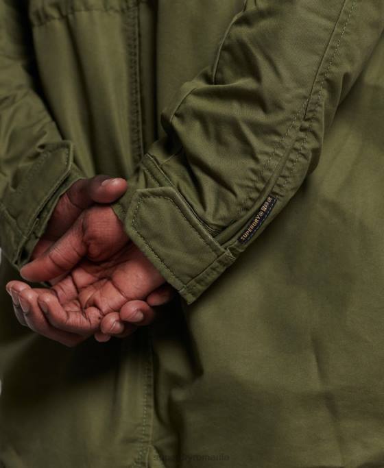 Superdry service parka cu garnituri din blană artificială îmbrăcăminte kaki bărbați JX0Z4493