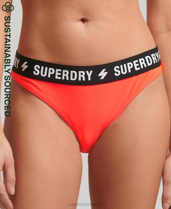 Superdry slip de bikini elastic reciclat îmbrăcăminte coral femei JX0Z6733