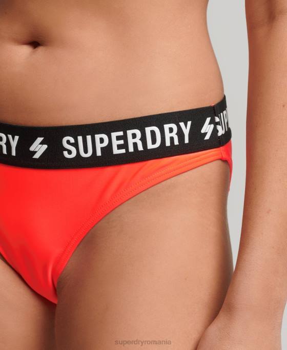Superdry slip de bikini elastic reciclat îmbrăcăminte coral femei JX0Z6733